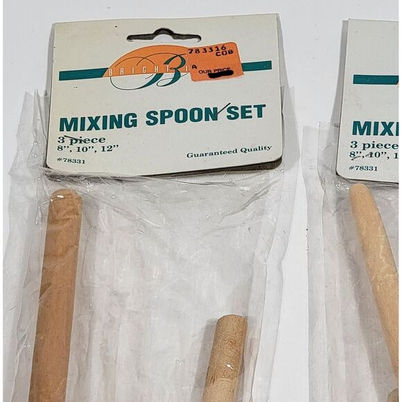 3 Wood Mixing Spoons  3 Pc Wooden Spoon Set - Kitchen Tools. 8" 10" 12" - Picture 6 of 13